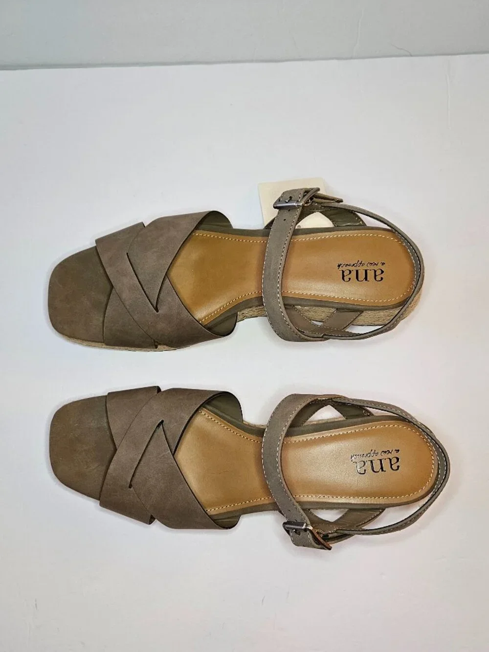 a.n.a Taupe Espadrille Platform Sandals Size 9